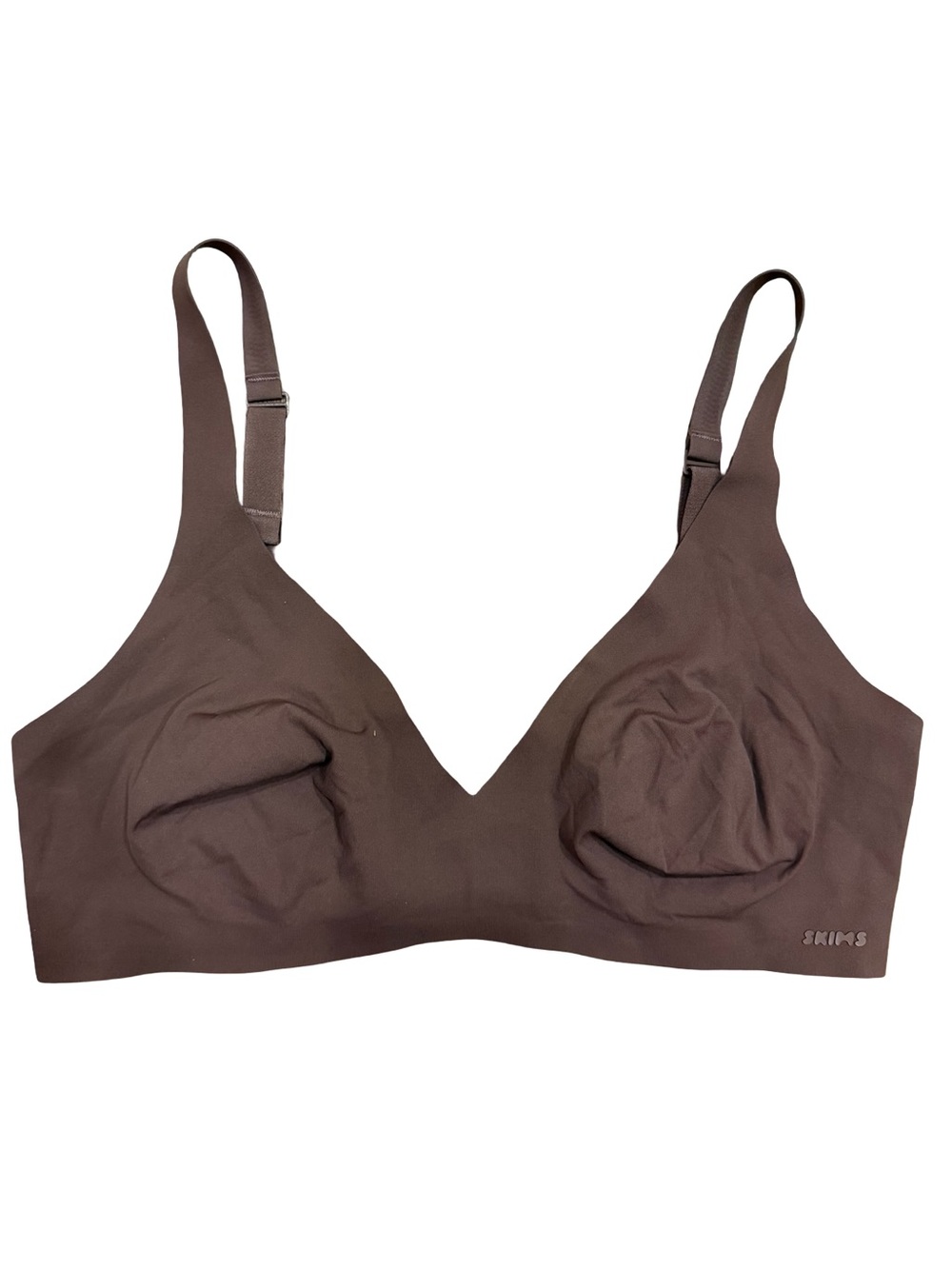 SKIMS NAKED PLUNGE BRALETTE COCOA MEDIUM NWOT Seamless Wireless Comfort Bra